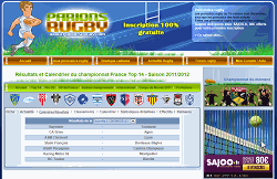 screenshot du site Parions Rugby Résultats