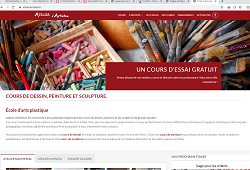 screenshot du site Atelier d'artistes