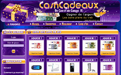 screenshot du site CashCadeau