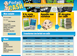 screenshot du site Forfait-Cash