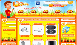 screenshot du site L'appel Winner